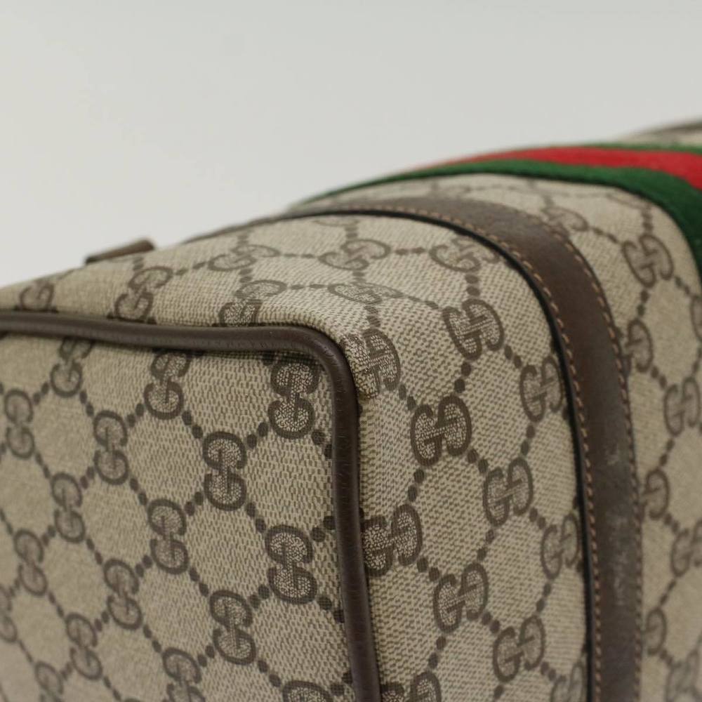 GUCCI GG Canvas Web Sherry Line Boston Bag Beige Red 3902006 Auth bs7253 - Picture 13 of 16